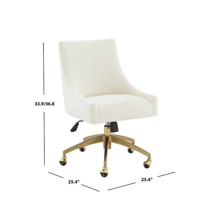 White and discount gold swivel chair